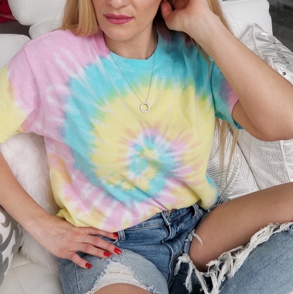 Cotton Candy Tie Dye T-Shirt - Picture 1 of 4